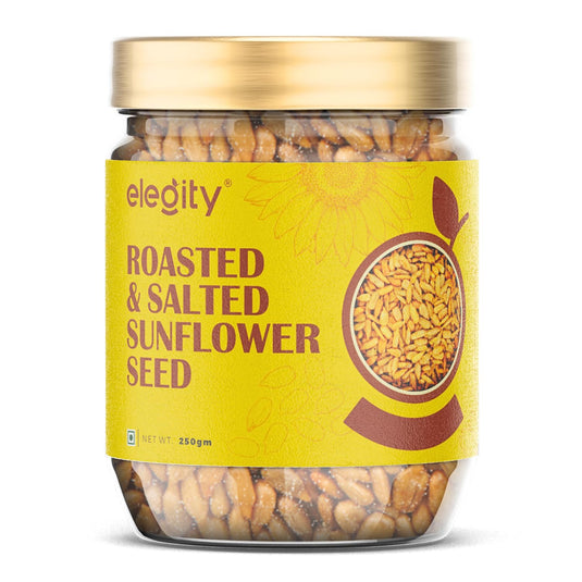 Elegity Roasted & Salted Sunflower Seeds 250 gm | Premium, Organic, Nutrient-Packed | Ideal for Weight Loss. High Protein, Rich in Fiber | Your Ultimate Healthy Snack. Preservative-Free & Fresh