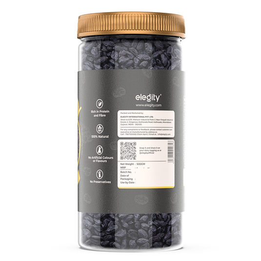 Elegity Premium Black Raisins - 500gm