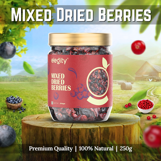 Elegity Mixed Dried Berries 250g | Cranberries Blueberries Berry Mix