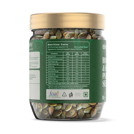 ELEGITY Pumpkin Seed (250g) | Roasted & Salted Diet Snack | Rich Source of Protein & Fibre | Keto Super Seed | Vegan Friendly Food for Eating