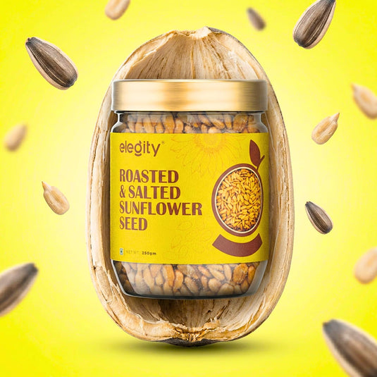 Elegity Roasted & Salted Sunflower Seeds 250 gm | Premium, Organic, Nutrient-Packed | Ideal for Weight Loss. High Protein, Rich in Fiber | Your Ultimate Healthy Snack. Preservative-Free & Fresh