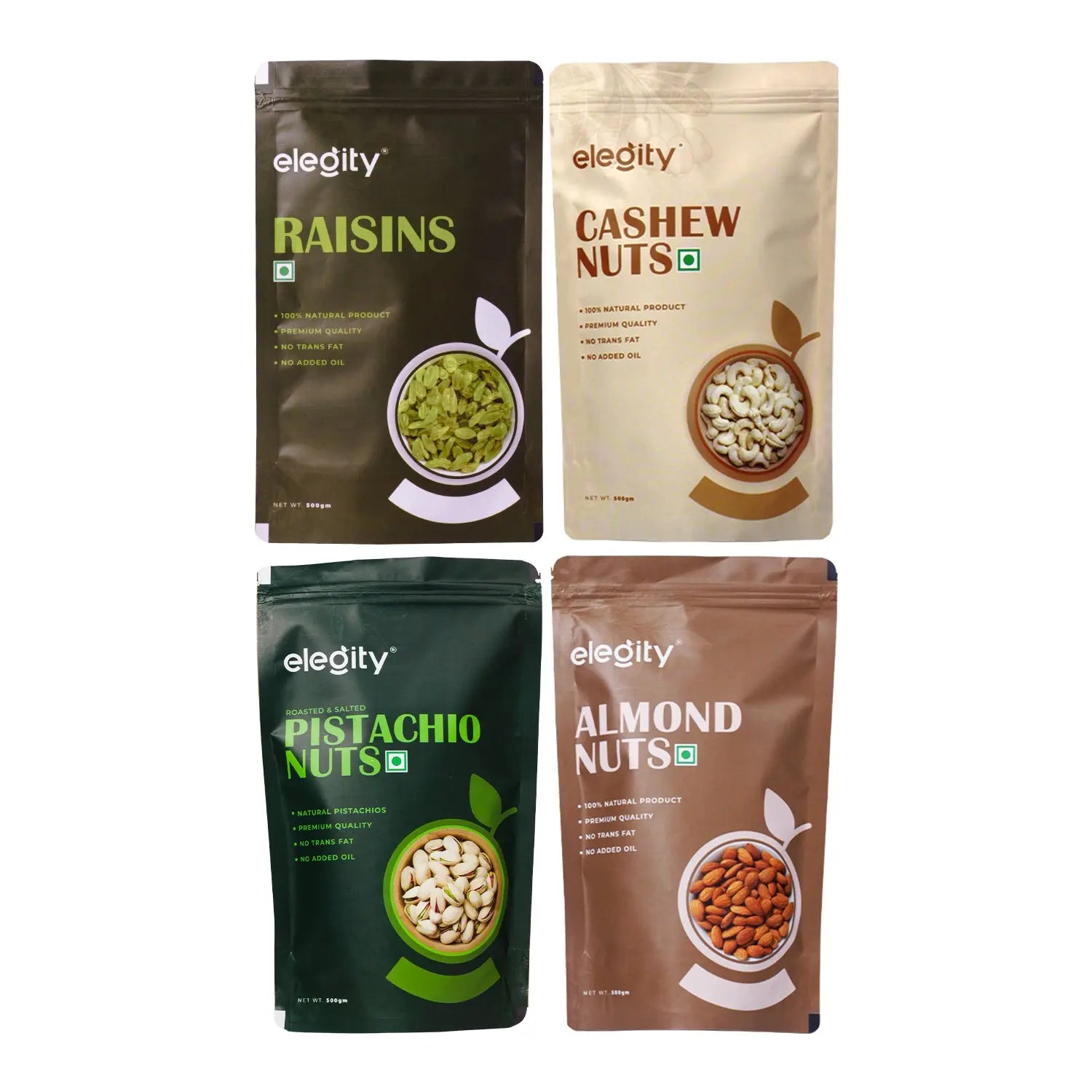 Raisins, Cashews, Pista, Almonds - Combo Elegitystore