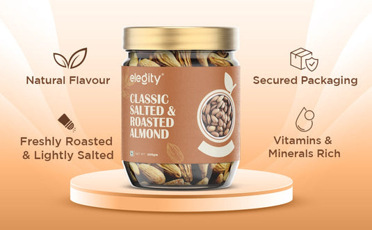 Elegity Classic Salted & Roasted Almond 200gm.